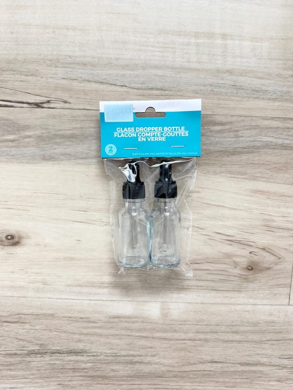Glass Dropper Bottles, 2 pk, 0.67 oz,  precision application of liquid substrates-paper crafting, paper crafting, mixed media