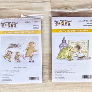 Spellbinders House Mouse Cling Stamps, Froggy Throat or Hold On!, kerstvakantie, kaarten maken, scrapbooking, papier knutselen, Mixed media