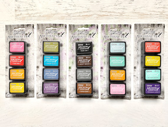 Kit 4 Distress Archival Mini Ink Pads - Tim Holtz