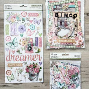 Simple Stories Vintage Flower Shoppe Chipboard Sticker, Rahmen oder Cluster, Kartenherstellung, Papiermodelle, Stanzen, Journal, Scrapbook