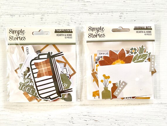 Simple Stories Hearth & Home Bits/Pieces (62 pc) or Journal Bits (40 pc), planners, scrapbooking, card making, paper craft, art journaling