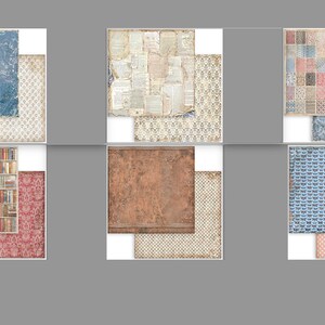 Stamperia Vintage Library Paper Collection or Maxi Backgrounds Selection, 12X12, 10 dbl-sided sheets/pkg, scrapbooking, cards, paper crafts image 8