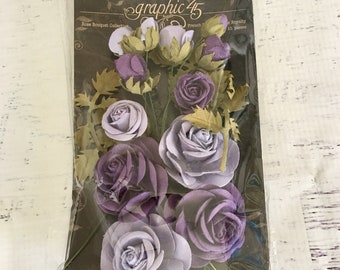 Prima ハンドメイドフラワー装飾品、6個入り、スクラップブッキング