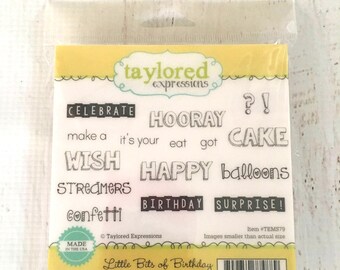 Taylored Expressions Little Bits of Birthday set of 16, card making, scrapbooking, stamping, journaling,