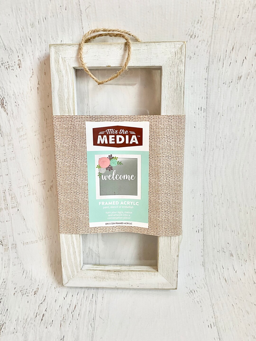 Hampton Art Mix the Media Acrylic/wood Frame, 6x12x1, Painting, Mod