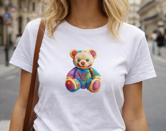 Luxe yarn teddybear, png-file : streetwear design  (digital download)