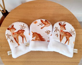 Gant de toilette bébé enfant ultra doux – A l'unité ou lot, tissus au choix