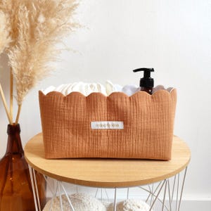 Large cotton baby storage basket - Waterproof fabric diaper basket - Personalized changing table accessory