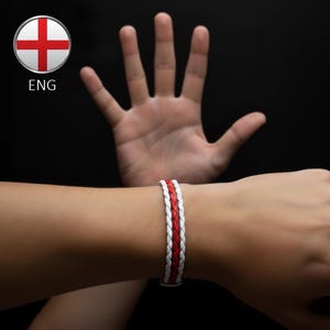 ENG  flag colors braided multi-strand leather bracelet.