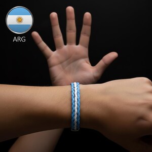 ARG  flag colors braided multi-strand leather bracelet.
