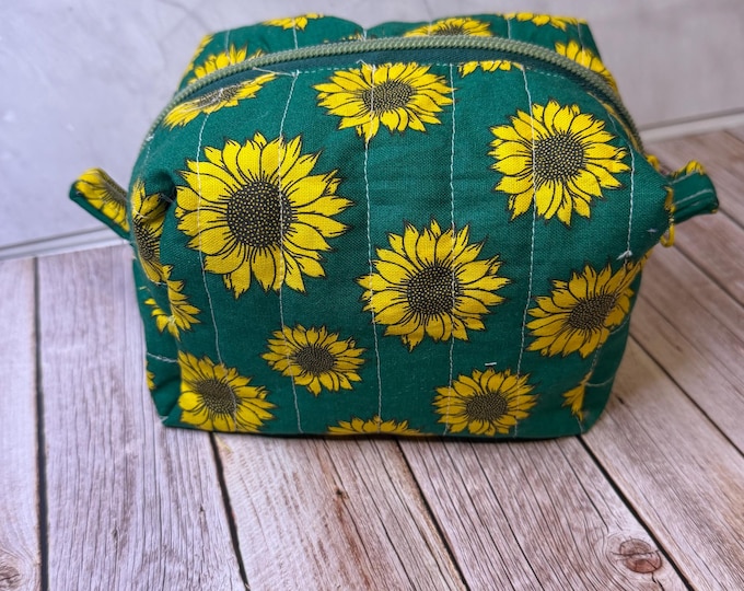 Featured listing image: Handmade Quilted Zipper Pouch | Custom Fabric Makeup Bag