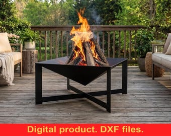 Square Fire Pit DXF Files for Plasma, Laser Cutting, CNC ~ Fire Pit Portable for Garden, Welded Fire Pit DIY Metal Art ~ Patio Fire Pit