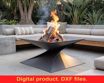 Archivos DXF de Twisted 47 Fire Pit V2 para corte por láser de plasma ~ Fogón soldado para acampar ~ Descarga digital SVG ~ Chimenea portátil