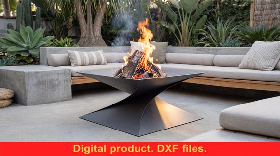 Twisted 47 Fire Pit V2 DXF files for Plasma Laser Cutting ~ DIY Welded Fire Pit For Camping ~ Digital Download SVG Fireplace ~ Portable