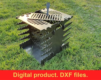 Charcoal & Wood Fired Vertical Shawarma Doner Grill DXF Files for CNC ~ Doner Kebab Grill ~ Plasma Laser Cut Barbecue ~ Two Sides Grill