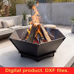 Hexagon Fire Pit V2 DXF files for Plasma Laser Cutting ~ Outdoor Camping Fire Pit ~ Portable Fire Pit ~ Collapsible Grill ~ Metal Fire Pit