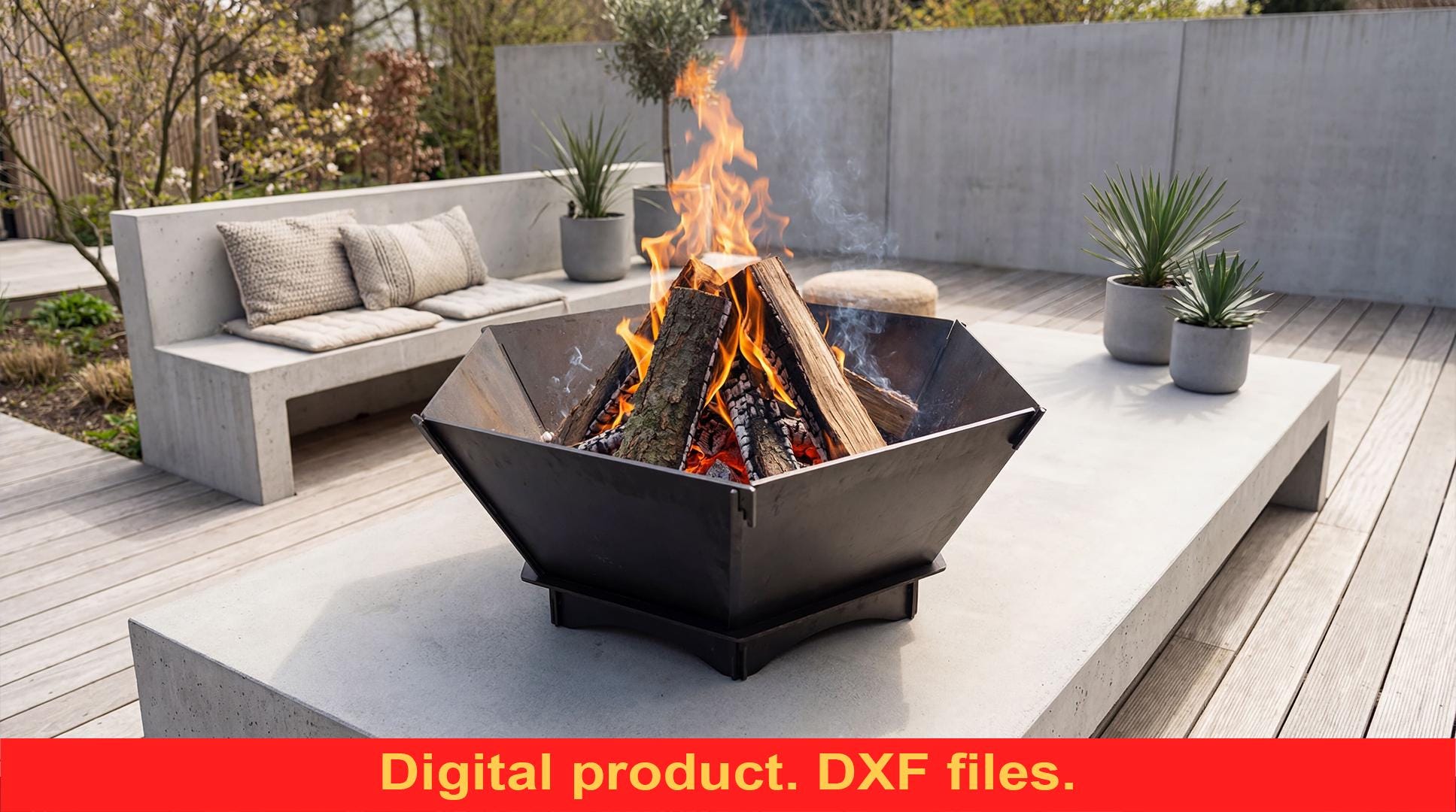 Hexagon Fire Pit V2 DXF Files for Plasma Laser Cutting ~ Outdoor