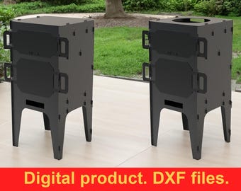 Horno de pizza y estufa de caldero 2 en 1 (archivos DXF) ~ Planos de corte CNC para horno de leña DIY ~ Horno de pizza y estufa portátil para exteriores ~ Digital