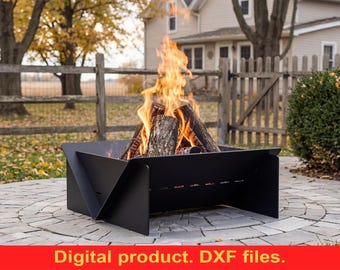 Archivos DXF para fogata Quadro de 31" ~ Corte láser CNC ~ Fogata portátil para jardín y camping ~ Fogata de metal para exteriores ~ Fogata industrial ~ Descarga digital