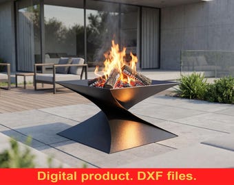 Twist 27'' Fire Pit V2 DXF files for plasma, laser cutting, CNC. Fire Pit Portable for Garden, Welded Fire Pit For Camping, DIY Firepit.