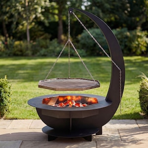Archivos DXF de parrilla para fogata en forma de media luna para corte por plasma CNC / fogata al aire libre para cocinar - Descarga digital - Regalo para escuela de soldadura imagen 2