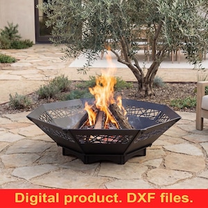 Octagon Fire Pit V1 DXF Files for Plasma Cutting | Portable Outdoor Fire Pit for Garden | CNC Fire Pit | Collapsible Fire Pit | Bonfire