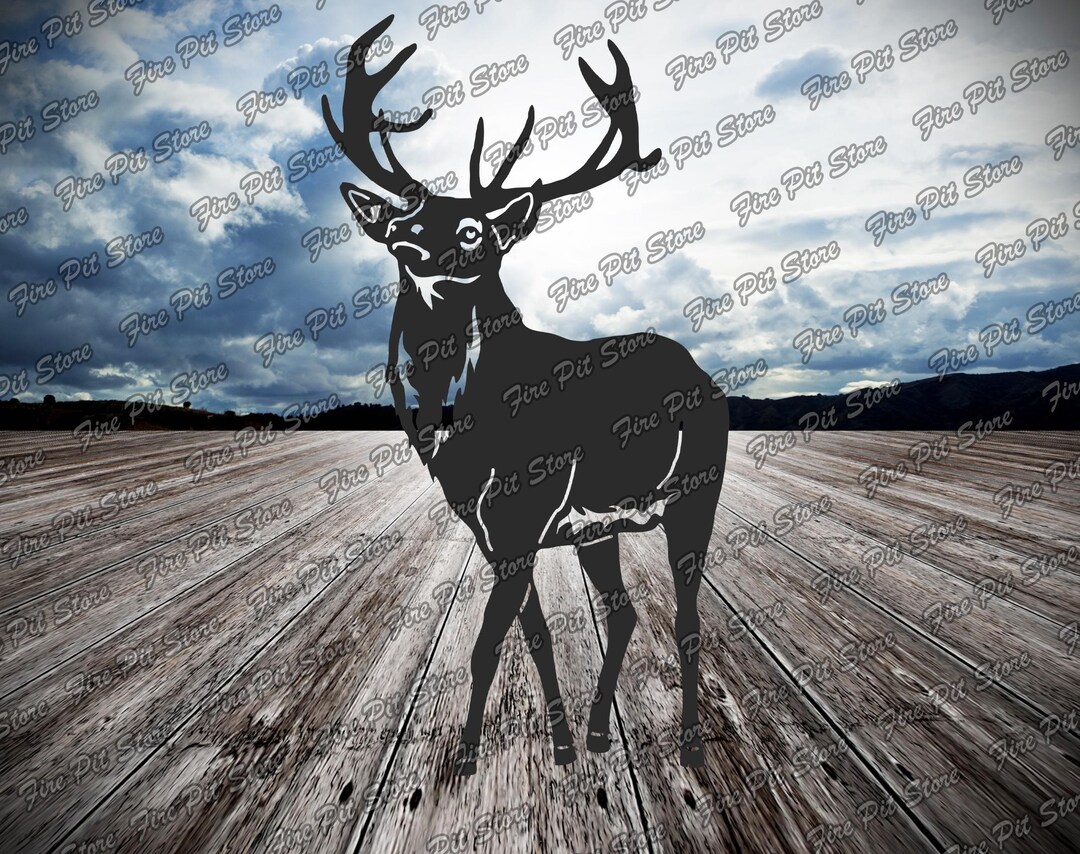 Deer V9. Vector Art File. Digital Files Dxf, Svg, Png, Ai, Eps, Cdr for ...