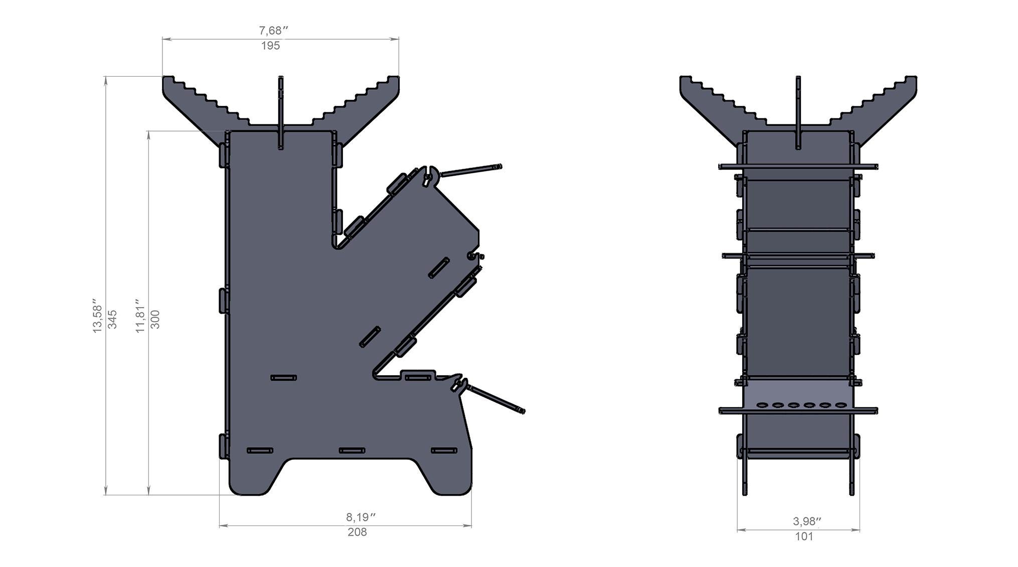 Mini Rocket Stove V1 DXF Files for Plasma, Laser. Portable Fire Wood ...