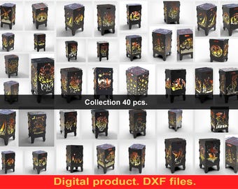 Bundle 40 pcs. Fire Pit Grill DXF files for plasma, laser, CNC. Fire Basket with Grill, Barbecue, Firepit bbq. Collapsible Fire Pit, DIY