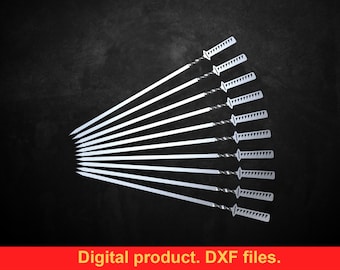 Brochetas Katana, archivos DXF para plasma, láser y CNC. Brochetas para kebab, ideales para Mangal, parrilla, barbacoa, fogata y asador. Hazlo tú mismo.