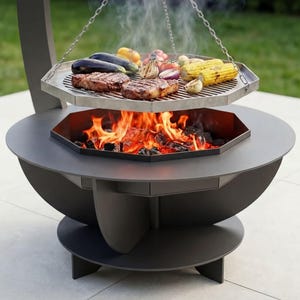 Archivos DXF de parrilla para fogata en forma de media luna para corte por plasma CNC / fogata al aire libre para cocinar - Descarga digital - Regalo para escuela de soldadura imagen 4