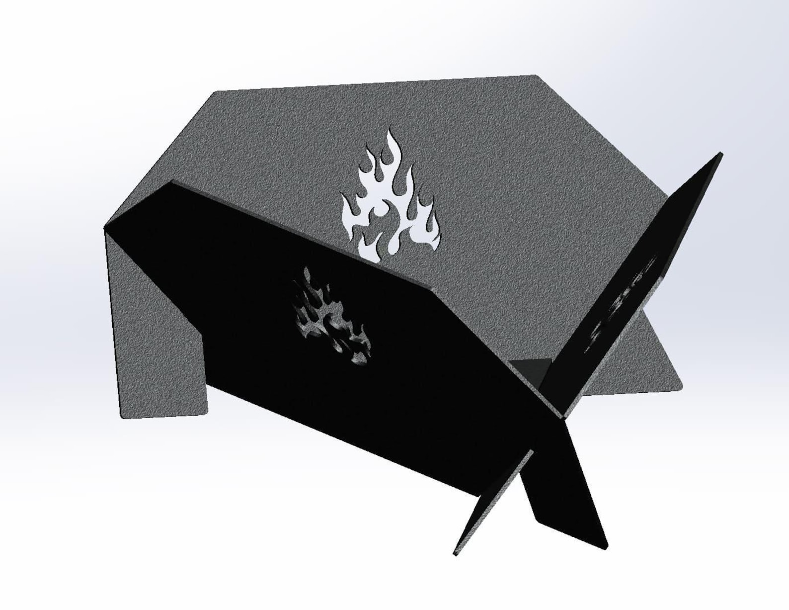 Triangular Outdoor Fire Place 39-inch Triangular Fire Pit V2, DXF Files for Plasma, Laser Cutting ...