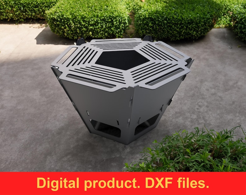 Pentagon Fire Pit Grill V2 DXF Files for CNC Plasma & Laser Cut | Metal ...