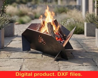 39-Inch Triangular Fire Pit V2, DXF files for plasma, laser cutting, CNC. Fire Pit Portable for Garden, Collapsible Fire Pit For Camping
