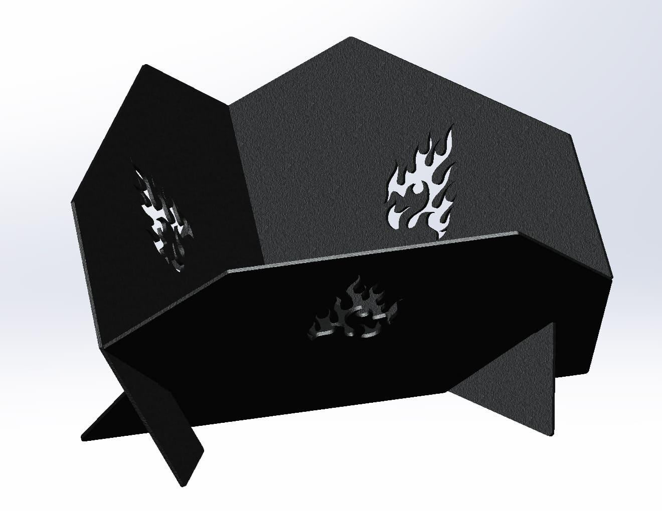 Triangular Outdoor Fire Place 39-inch Triangular Fire Pit V2, DXF Files for Plasma, Laser Cutting ...