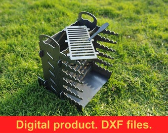 Charcoal Wood Fired Vertical Shawarma Doner Kebab Grill DXF Files for Plasma, Laser or for CNC Machines ~ Portable BBQ for Outdoor Use