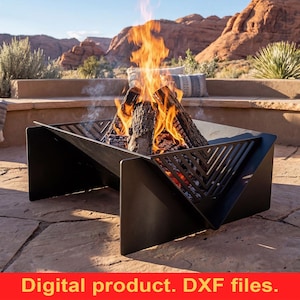 Quadro Line 31インチ ファイヤーピット DXFファイル（プラズマ、レーザーカット、CNC用）～庭やキャンプ用のファイヤーピット～折りたたみ式ファイヤーピット～DIY金属製ファイヤーピット