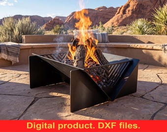 Quadro Line 31" Fire Pit DXF files for plasma, laser cutting, CNC. Fire Pit for Garden, Collapsible Fire Pit For Camping, DIY Firepit Metal