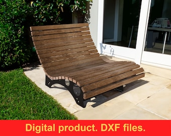 Sun Lounger V1 - DXF Files for Plasma, Laser, Waterjet, or CNC - DIY Home, Backyard, and Garden Decor - Outdoor Furniture - Beach Chair