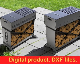 Brazier X V2, DXF files for plasma cut, laser cut, CNC, Fire Pit. Mangal, Grill, Barbecue, Firepit bbq. Collapsible Grill for Camping, DIY