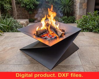 Twist 47'' Fire Pit DXF files for plasma, laser cutting, CNC. Fire Pit Portable for Garden, Welded Fire Pit For Camping, DIY Firepit.
