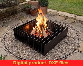 Ribbed Fire Pit DXF files for Plasma, Laser Cutting, CNC Machine ~ Portable Welded Fire Pit For Camping, Metal Art for DIY Project ~ Digital