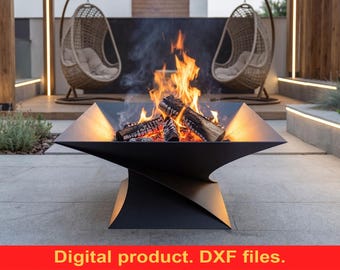Twist 35'' Fire Pit V3 DXF Files for Plasma, Laser Cutting, CNC ~  Welded Campfire Fire Pit Plans ~ Digital Download ~ Outdoor Firepit Files