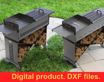 Archivos DXF de la parrilla plegable Brazier X V1 ~ Corte láser por plasma CNC (descarga digital) ~ Descarga instantánea para barbacoa ~ Brasero de jardín ~ Parrilla de patio