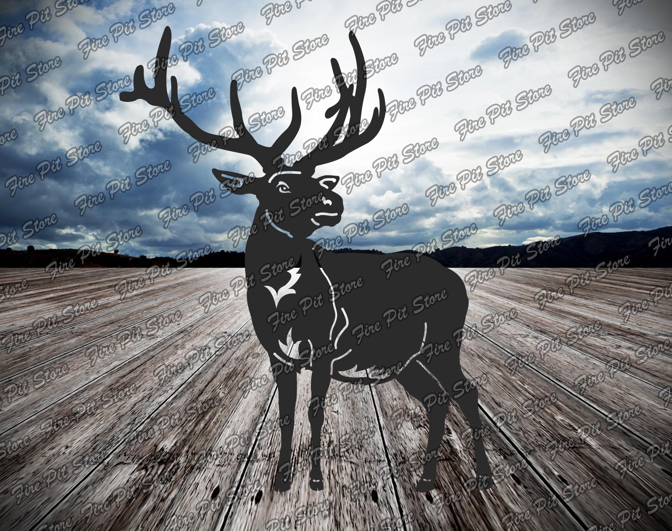 Deer V3. Vector Art File. Digital Files Dxf, Svg, Png, Ai, Eps, Cdr for ...