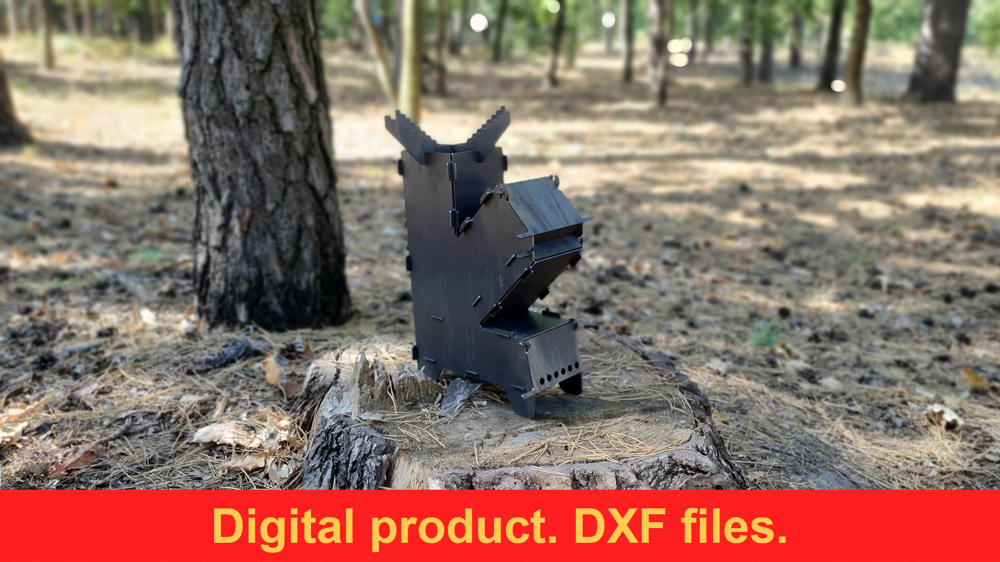 Mini Rocket Stove V1 DXF Files for Plasma, Laser. Portable Fire Wood ...