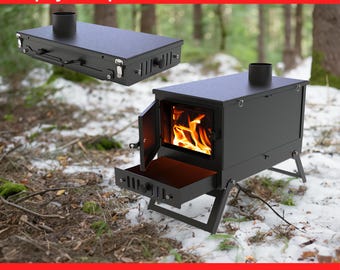 Drawings DXF, SVG files plans Tent Stove. Tourist Portable Fire Wood Stove for plasma, laser or cnc. Camping Backpacking Quick Assemble. DIY
