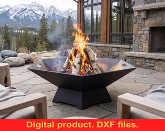 Archivos DXF de fogata Hexagon V6 ~ Planos cortados con láser CNC (descarga digital) ~ Fogón portátil soldado para jardín y camping ~ Fogón familiar DIY