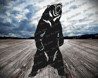 Bear V6. Vector art file. Digital files dxf, svg, png, ai, eps, cdr for plasma, laser, waterjet, CNC, as well as for printing.