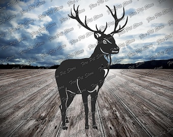Deer V4. Vector art file. Digital files dxf, svg, png, ai, eps, cdr for plasma, laser, waterjet, CNC, as well as for printing.